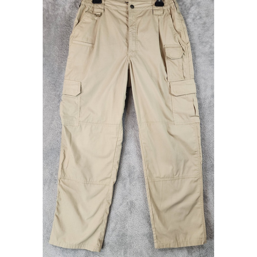 5.11 Tactical Cargo Pants‎ Mens 34 x 32 Khaki Tan Cotton Canvas Workwear